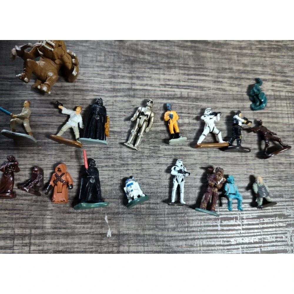 Lot Of Vintage Star Wars Micro Machines Clear  Painted Ships and Figures